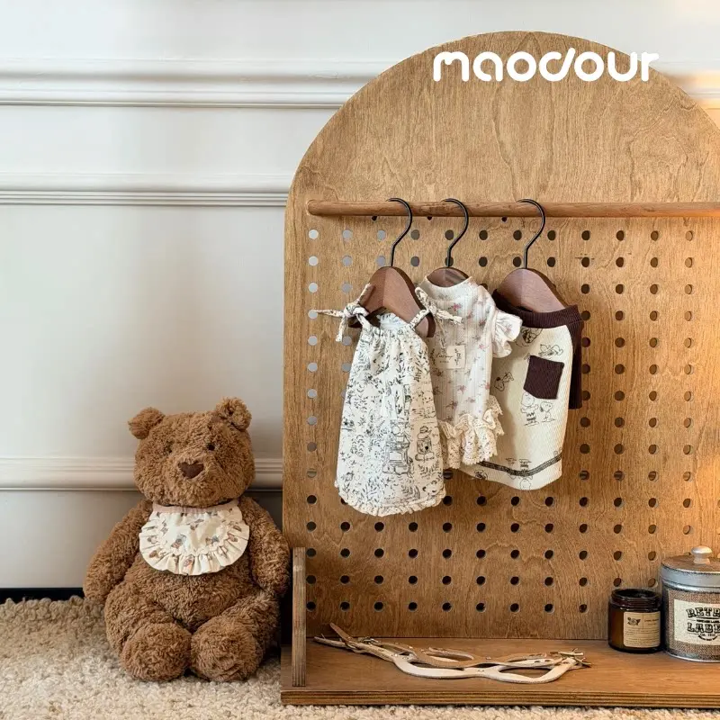 small dog wardrobe closet - Arched Wooden Pet Pegboard Organizer